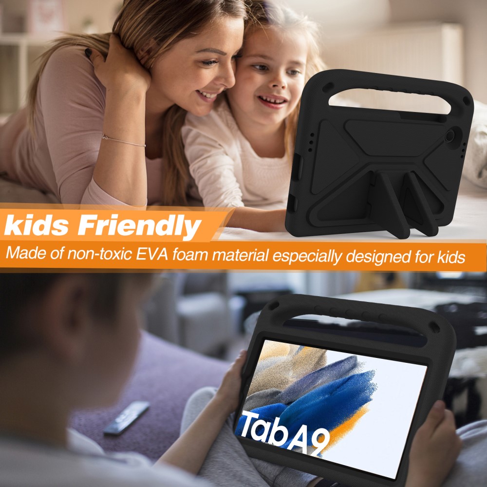  Samsung Galaxy Tab A9 Skal EVA Kickstand Svart