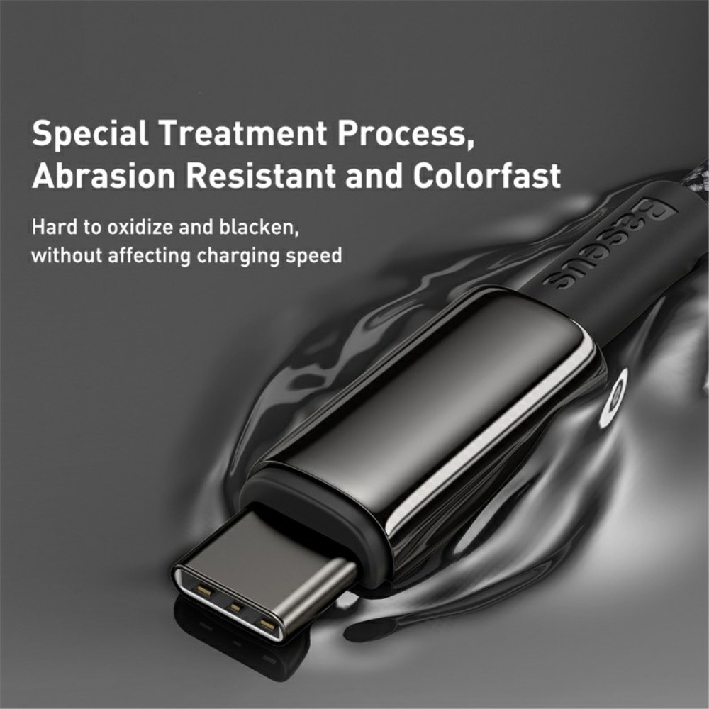 BASEUS Baseus 1m 100W USB-C - USB-C Kabel Tungsten Gold Series Svart