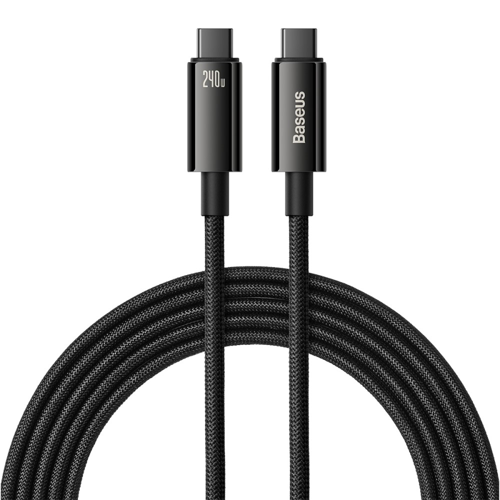 BASEUS Baseus 3m 240W USB-C - USB-C Kabel Tungsten Gold Series Svart
