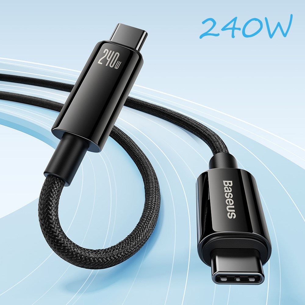 BASEUS Baseus 3m 240W USB-C - USB-C Kabel Tungsten Gold Series Svart