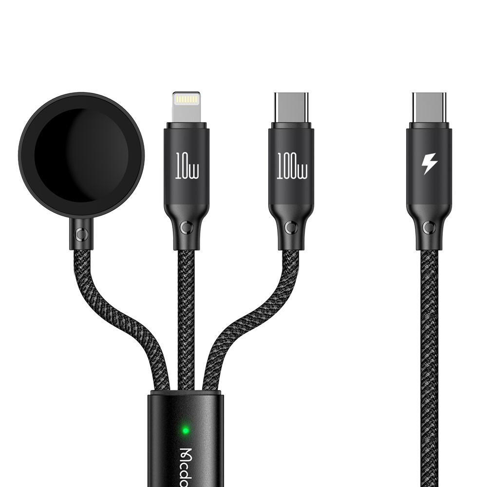 MCDODO Mcdodo 1.2m 3in1 USB-C Till USB-C 100W/Lightning/Apple Watch