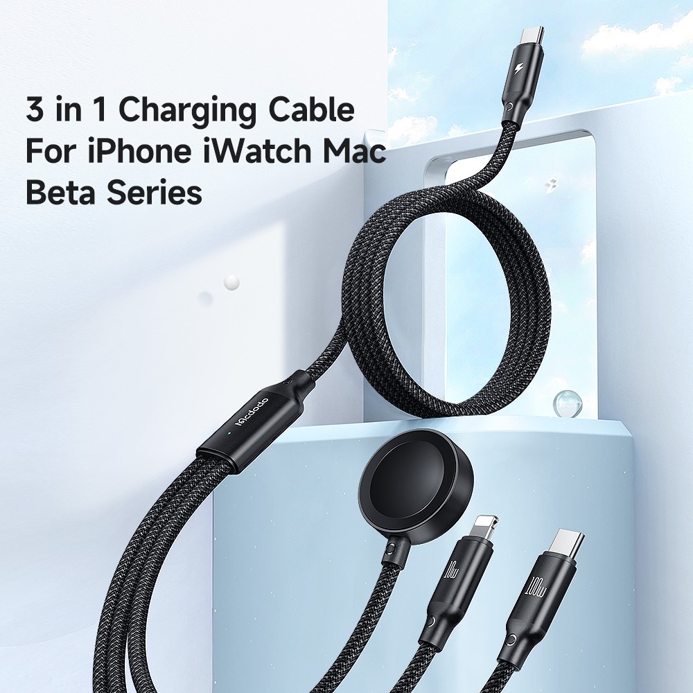 MCDODO Mcdodo 1.2m 3in1 USB-C Till USB-C 100W/Lightning/Apple Watch