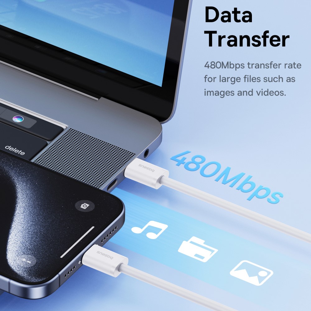 BASEUS Baseus 2m 30W PD USB-C - USB-C Kabel Superior Series 2 Vit