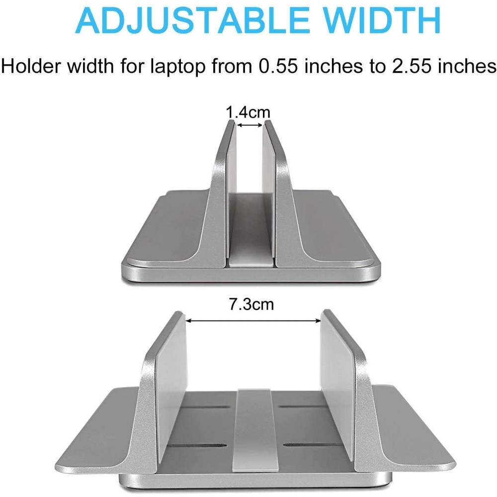  Universal Vertikal Aluminium Laptop Stativ Silver