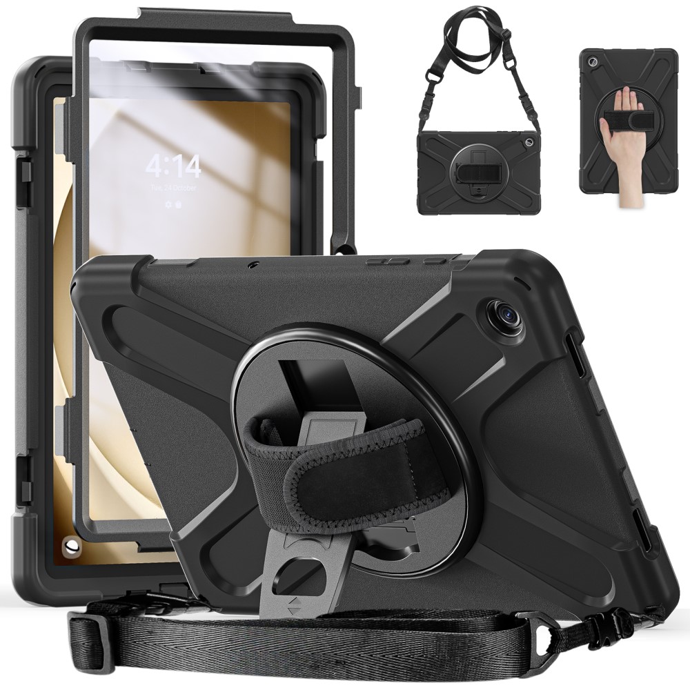  Samsung Galaxy Tab A9 Plus Skal 360 Rotation Shockproof Med Rem