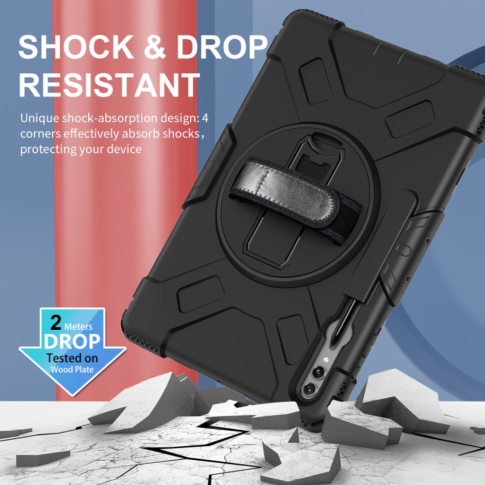  Samsung Galaxy Tab S9 Ultra Skal 360 Rotation Shockproof Med Rem