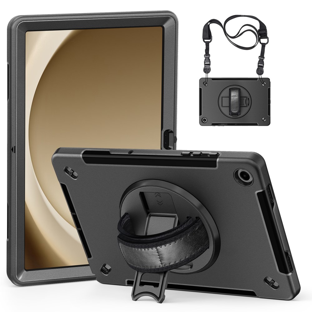  Samsung Galaxy Tab A9 Plus Skal 360 Rotation Shockproof Med Rem