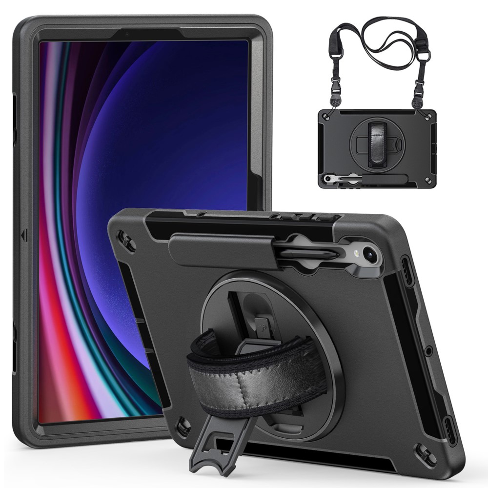  Samsung Galaxy Tab S9 Skal 360 Rotation Shockproof Med Rem