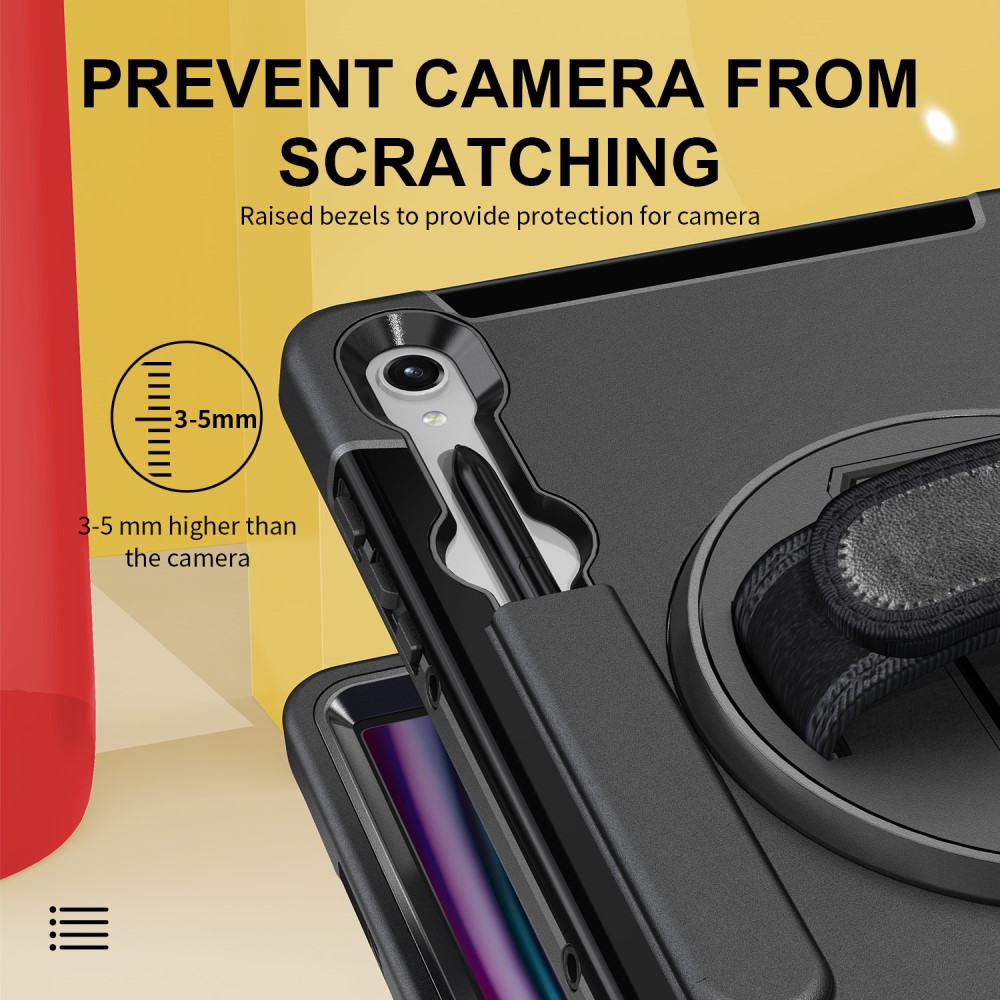 Samsung Galaxy Tab S9 Skal 360 Rotation Shockproof Med Rem