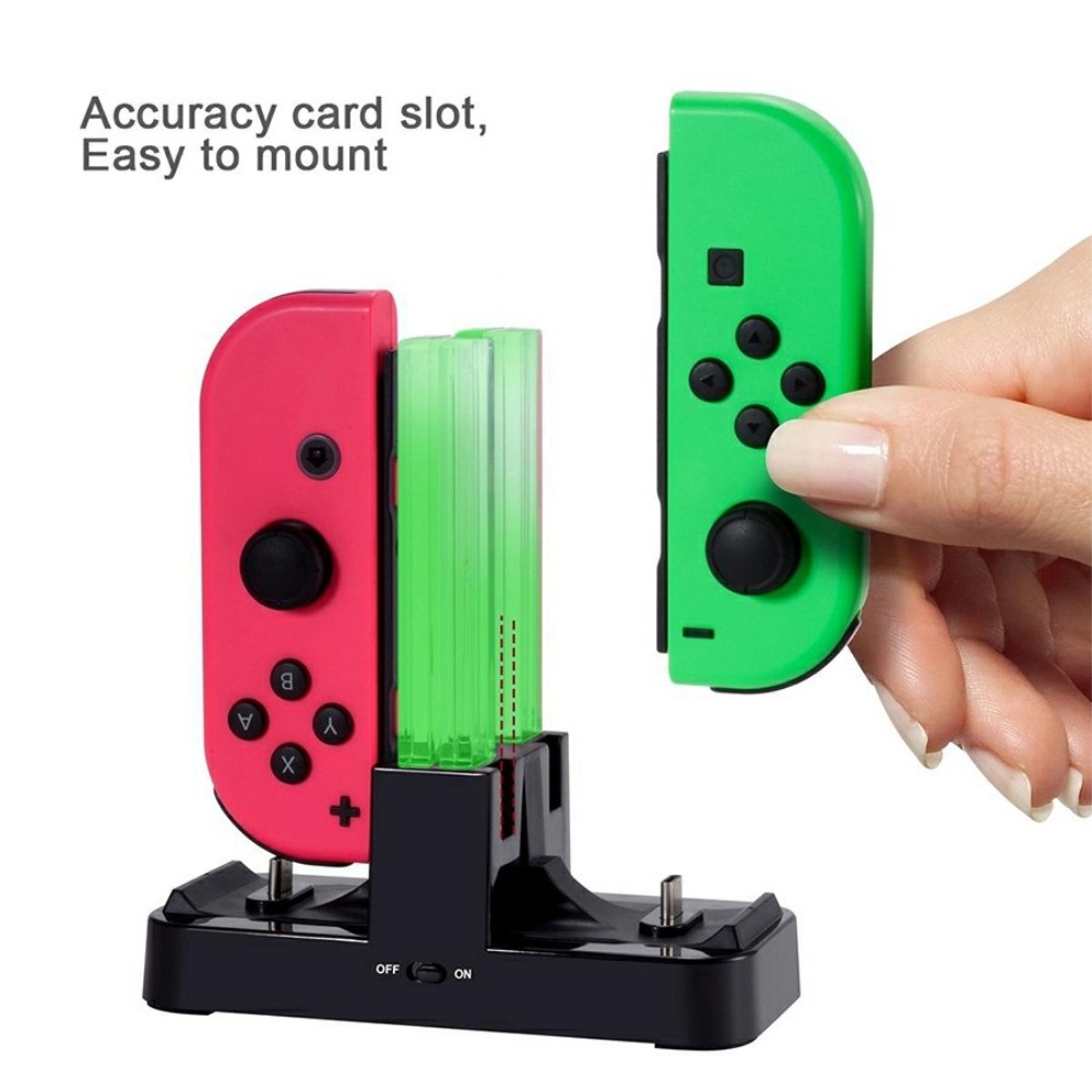 DOBE DOBE LED Laddningsstation För Joy-Con/Pro Handkontroller Svart