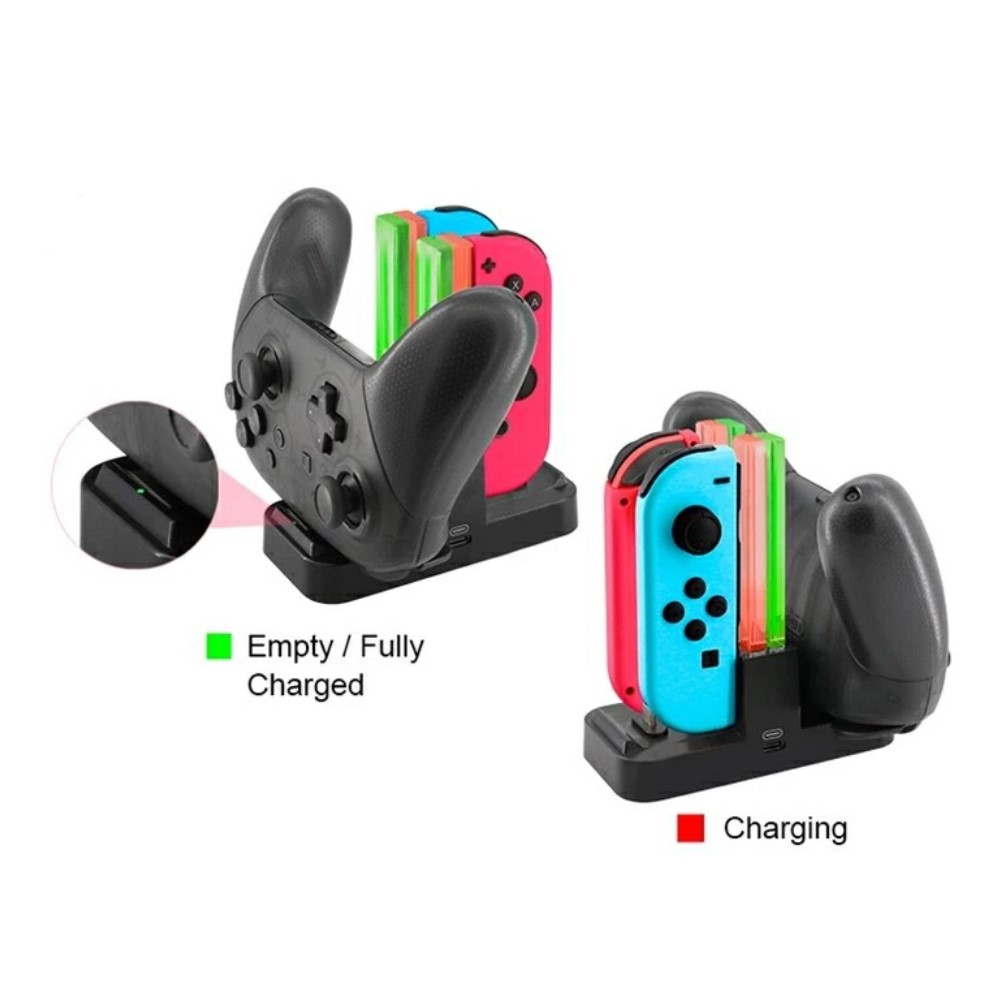 DOBE DOBE LED Laddningsstation För Joy-Con/Pro Handkontroller Svart