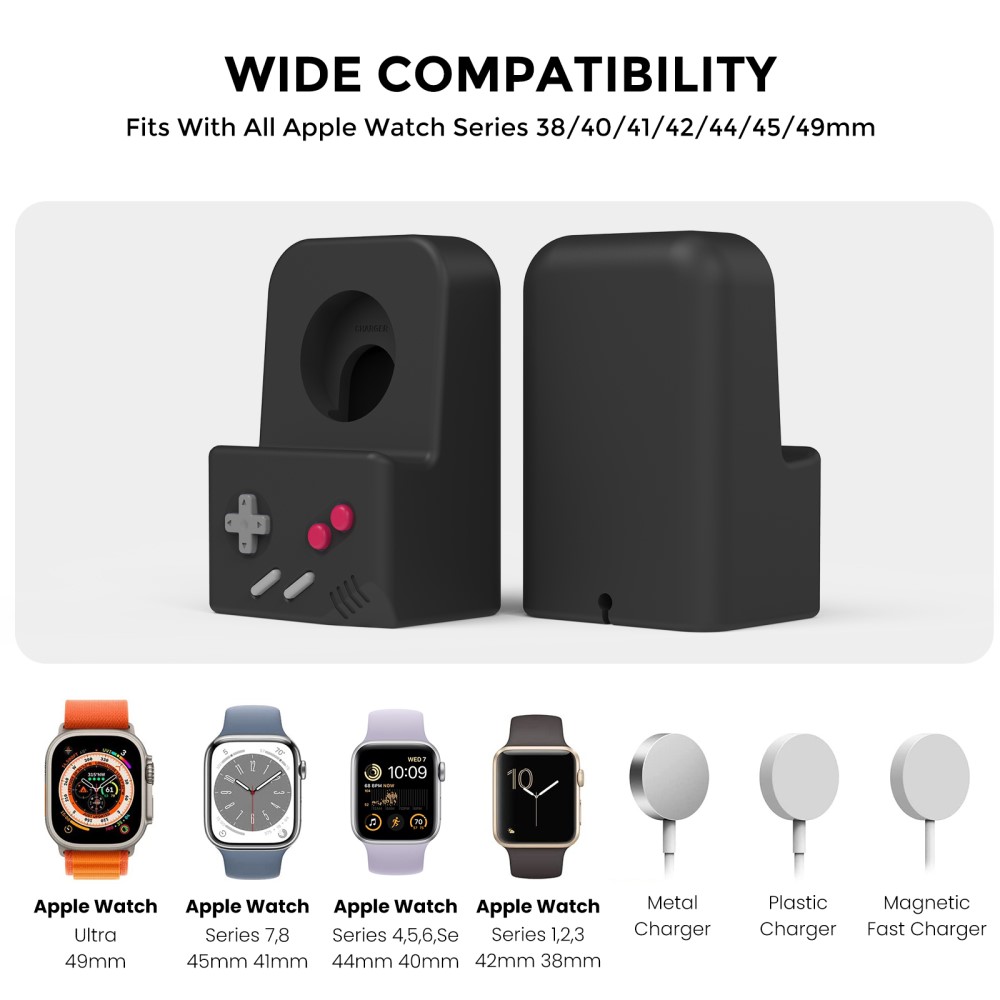 AHASTYLE AHASTYLE Apple Watch Laddningsställ Gamepad Silikon Svart
