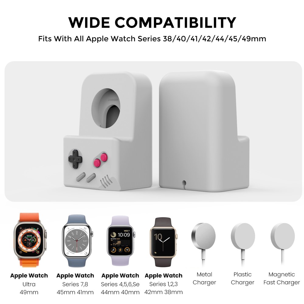 AHASTYLE AHASTYLE Apple Watch Laddningsställ Gamepad Silikon Grå