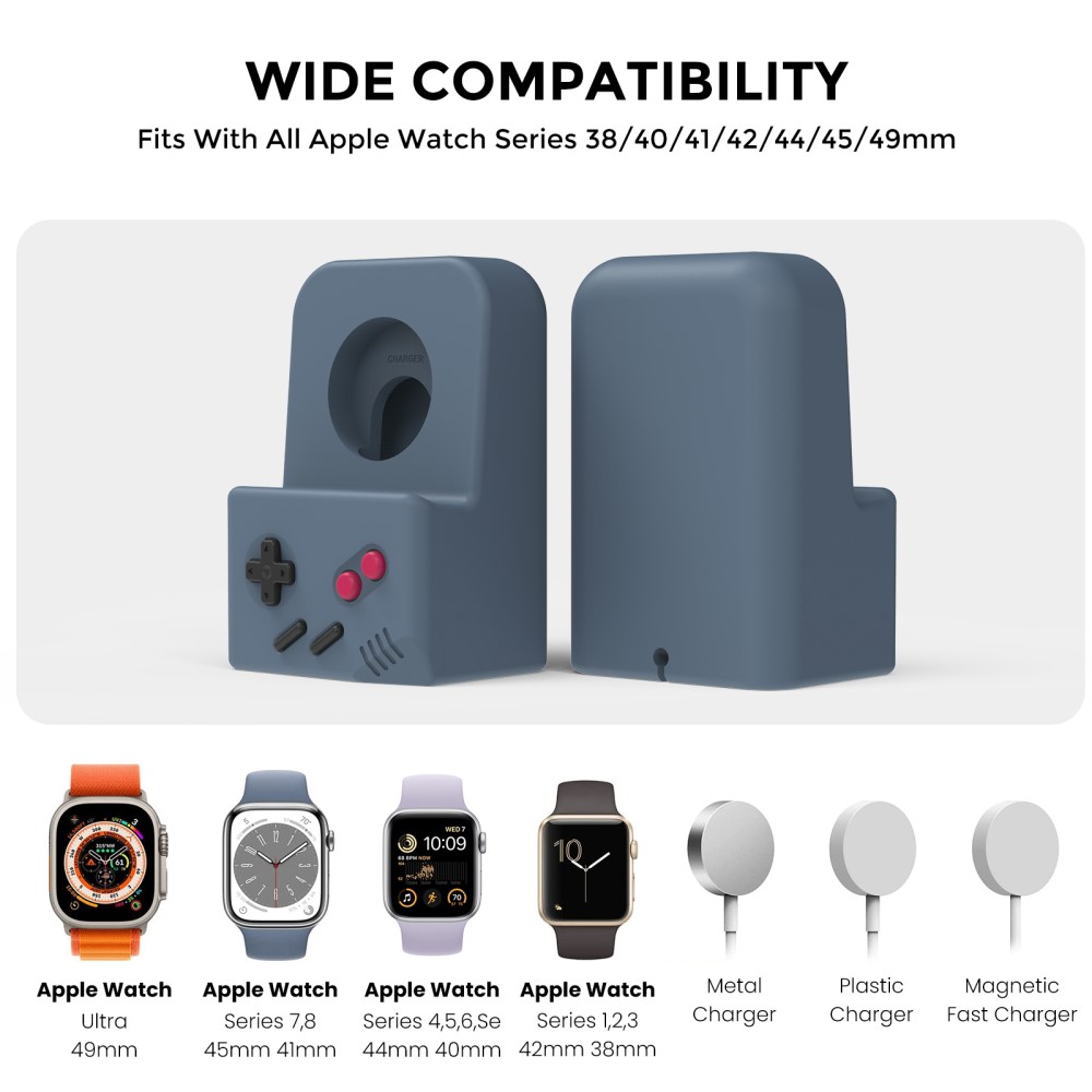 AHASTYLE AHASTYLE Apple Watch Laddningsställ Gamepad Silikon Blå