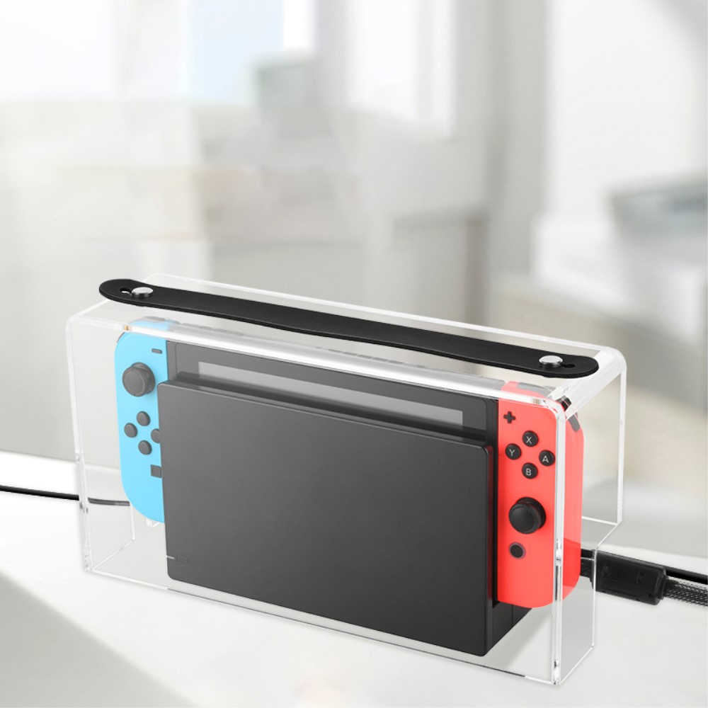  Dammskydd Till Nintendo Switch I Akryl Med Rem Transparent