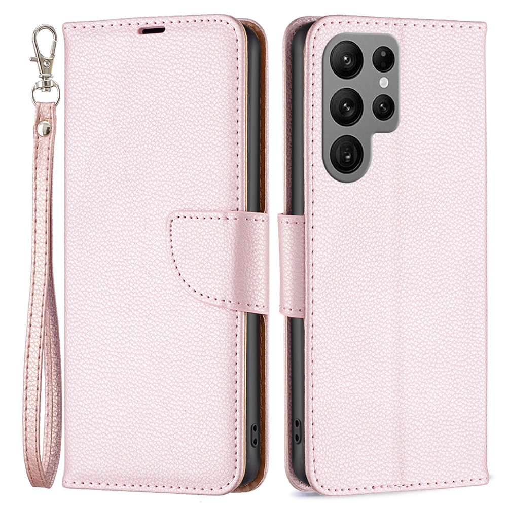  Samsung Galaxy S24 Ultra Fodral Litchi Shark Roséguld