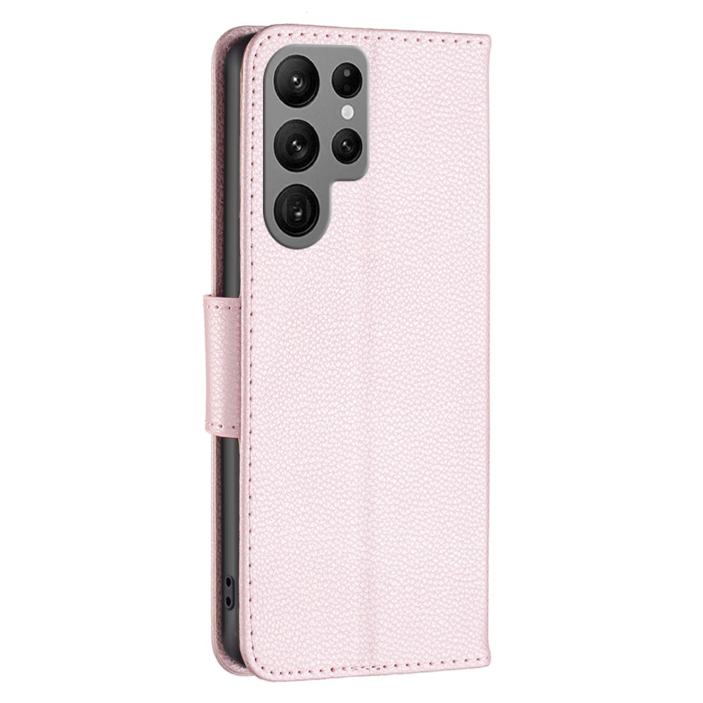  Samsung Galaxy S24 Ultra Fodral Litchi Shark Roséguld