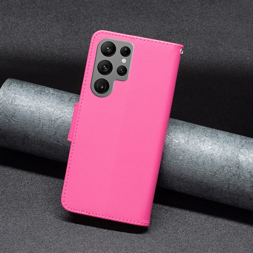  Samsung Galaxy S24 Ultra Fodral Litchi Shark Rosa