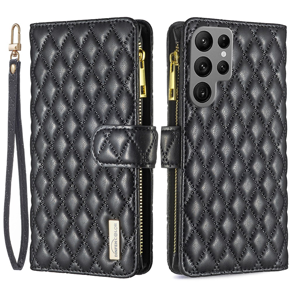 BINFEN BINFEN Galaxy S24 Ultra Fodral Diamond Multifunktionell Svart