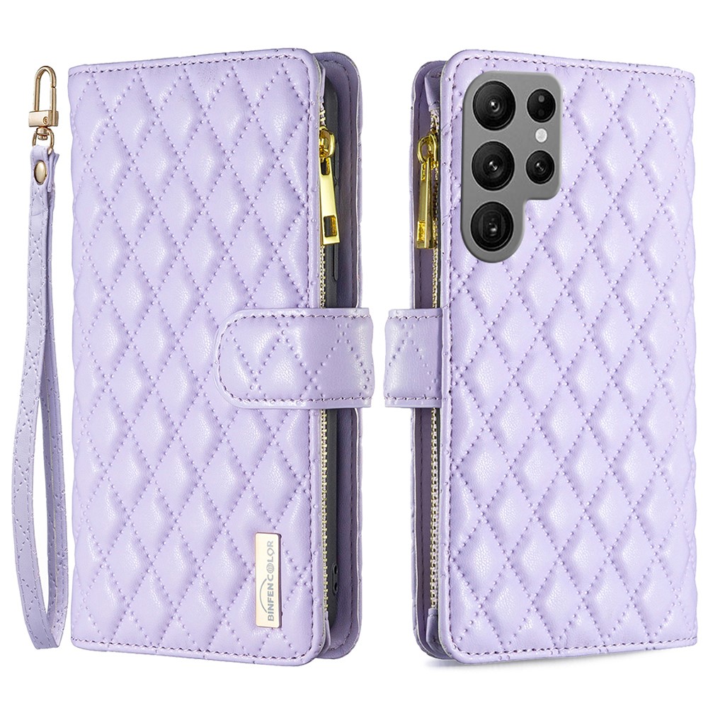 BINFEN BINFEN Galaxy S24 Ultra Fodral Diamond Multifunktionell Lila