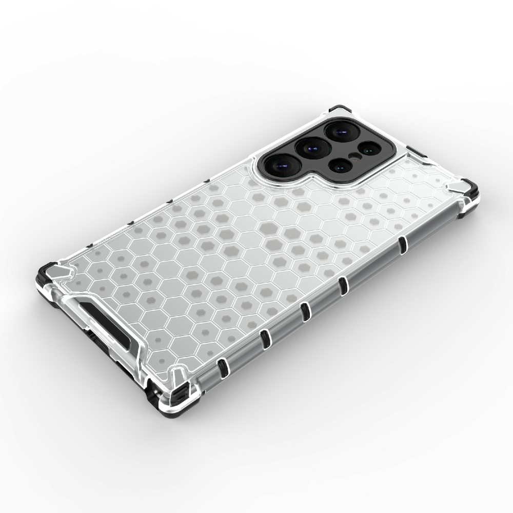  Galaxy S24 Ultra Skal Honeycomb Shockproof Hybrid Grå