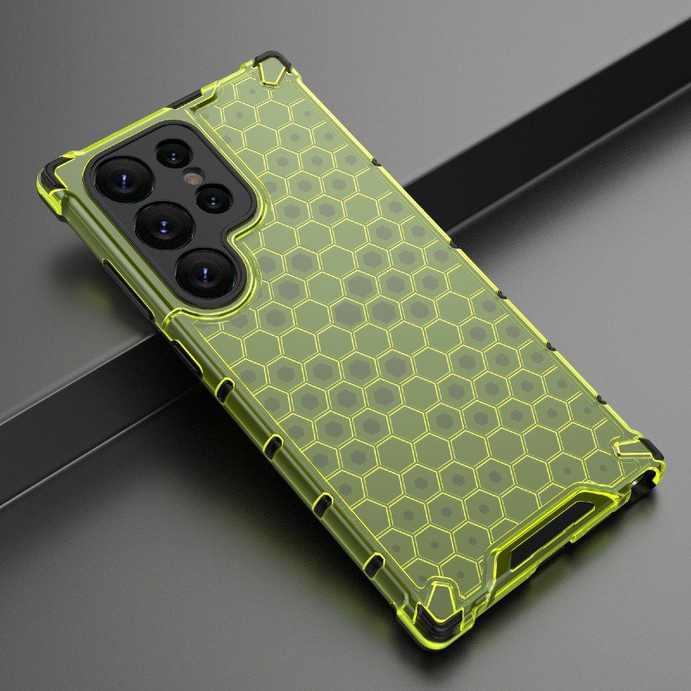  Galaxy S24 Ultra Skal Honeycomb Shockproof Hybrid Grön