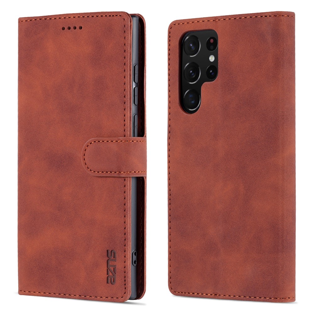 AZNS AZNS Samsung Galaxy S24 Ultra Fodral Retro Läder Brun