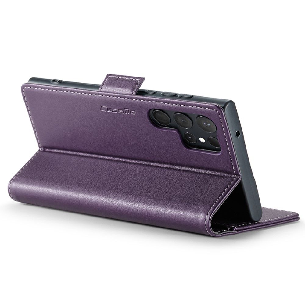 CASEME CASEME Galaxy S24 Ultra Fodral Slim Litchi Läder Lila