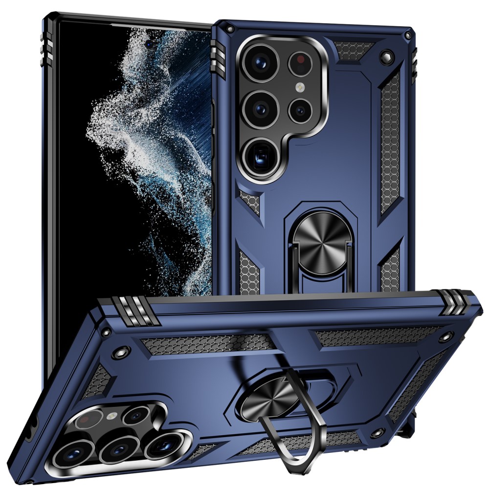  Samsung Galaxy S24 Ultra Skal Ring Hybrid Armor Blå