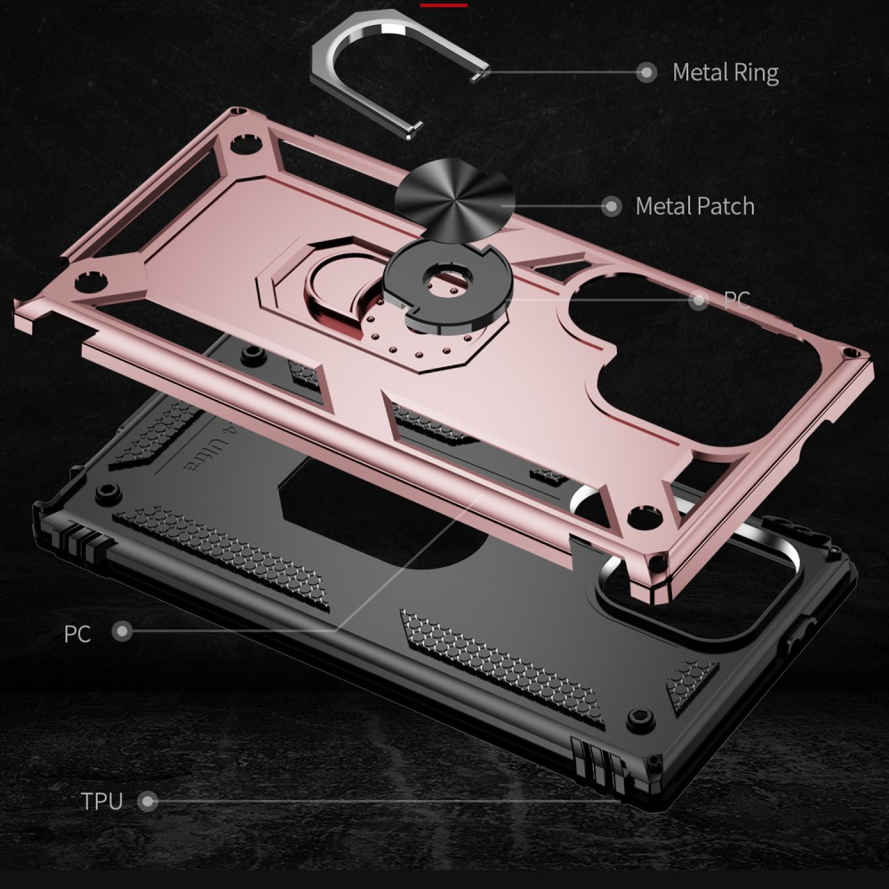  Samsung Galaxy S24 Ultra Skal Ring Hybrid Armor Roséguld