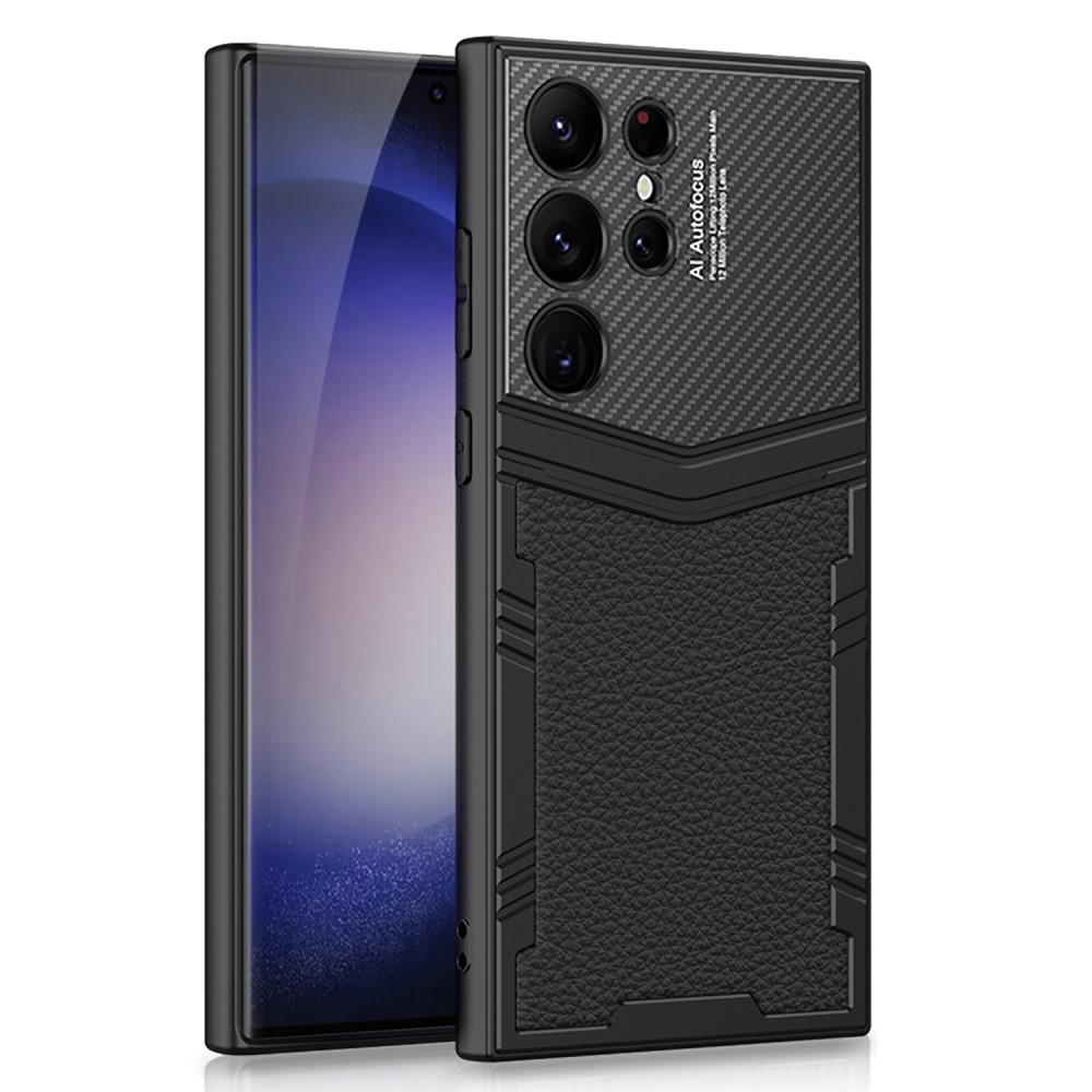 GKK GKK Samsung Galaxy S24 Ultra Skal Hybrid Läder Litchi