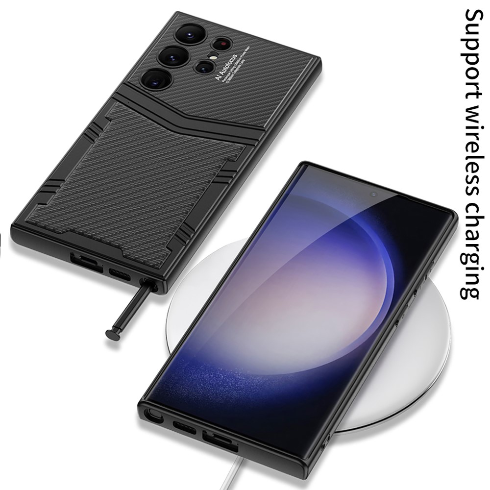 GKK GKK Samsung Galaxy S24 Ultra Skal Hybrid Läder Litchi