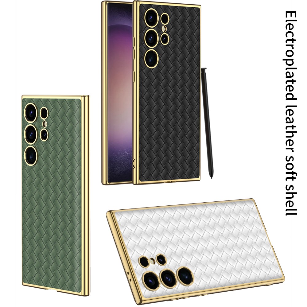 GKK GKK Galaxy S24 Ultra Skal Vävd Hybrid Läder Svart