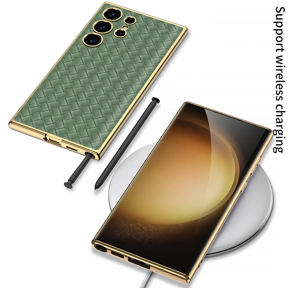 GKK GKK Galaxy S24 Ultra Skal Vävd Hybrid Läder Svart