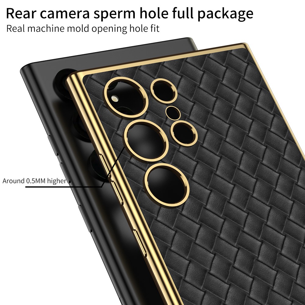 GKK GKK Galaxy S24 Ultra Skal Vävd Hybrid Läder Lila