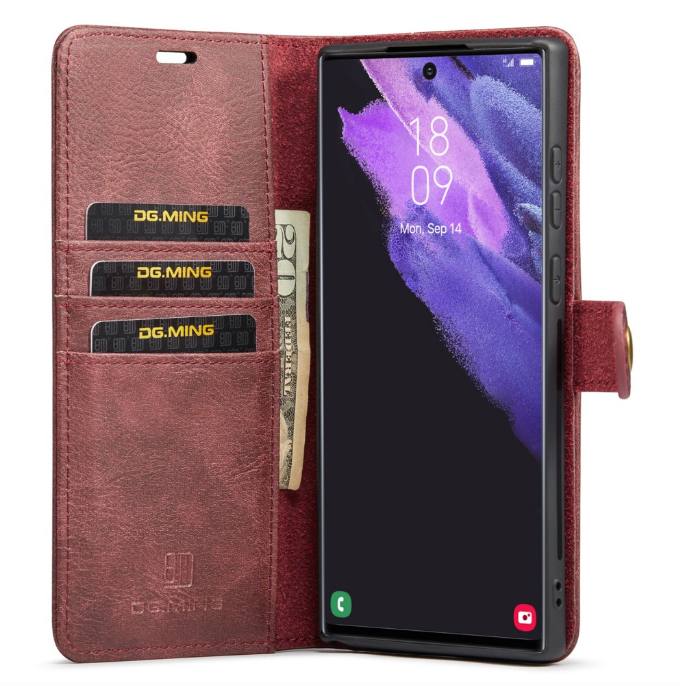 DG.MING DG.MING Galaxy S24 Ultra 2in1 Magnet Fodral / Skal Vinröd