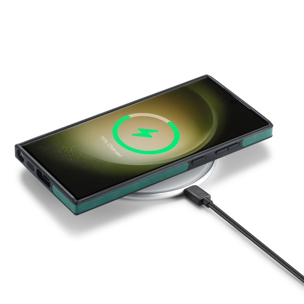 DG.MING DG.MING Samsung Galaxy S24 Ultra Skal Läderbelagt Grön