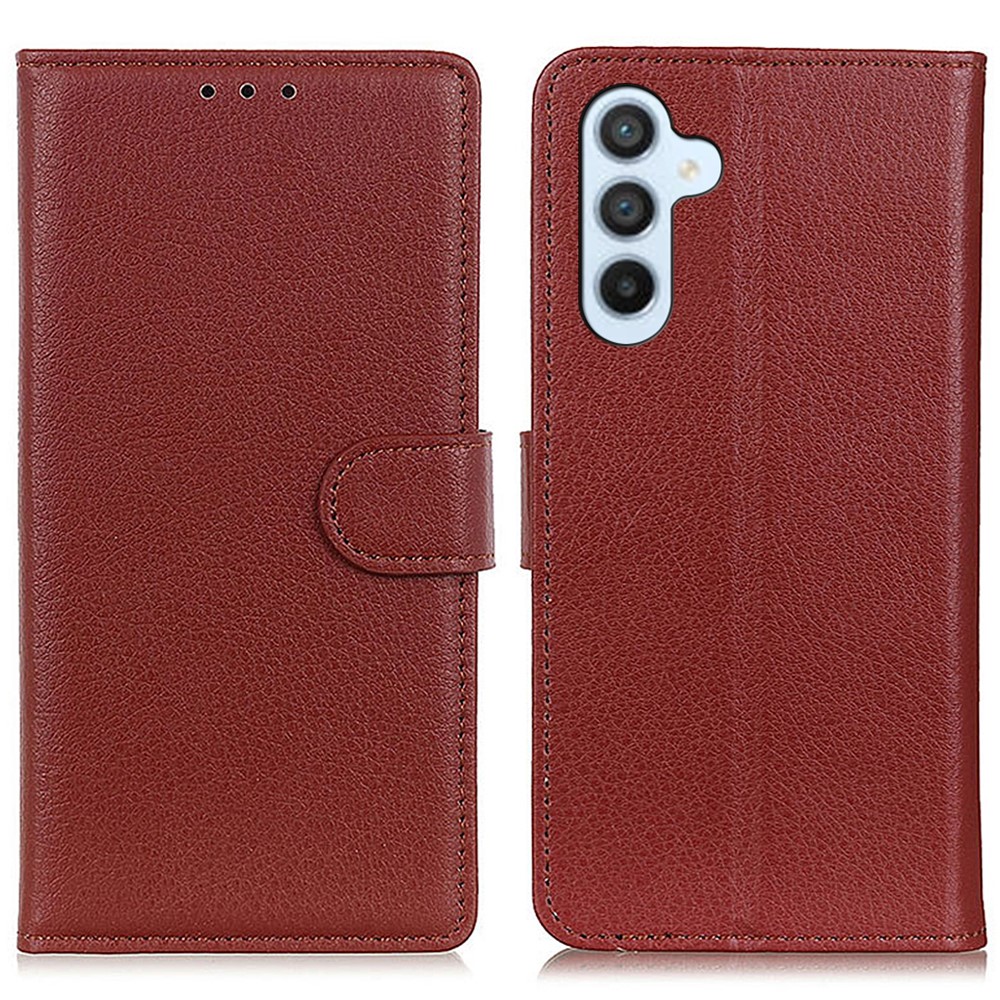  Galaxy S25 Plus / S24 Plus Fodral Litchi Läder Brun