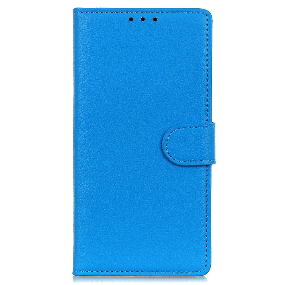  Galaxy S25 Plus / S24 Plus Fodral Litchi Läder Blå