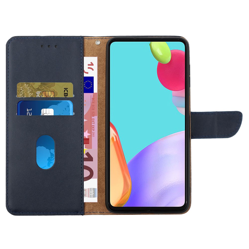  Samsung Galaxy S24 Plus Fodral Premium Äkta Läder Blå