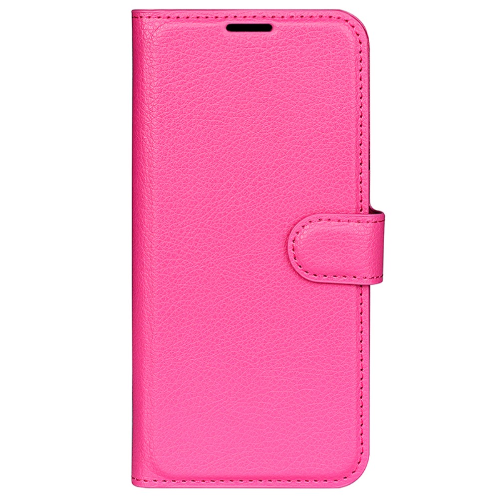  Samsung Galaxy S24 Plus Fodral Litchi Textur Rosa
