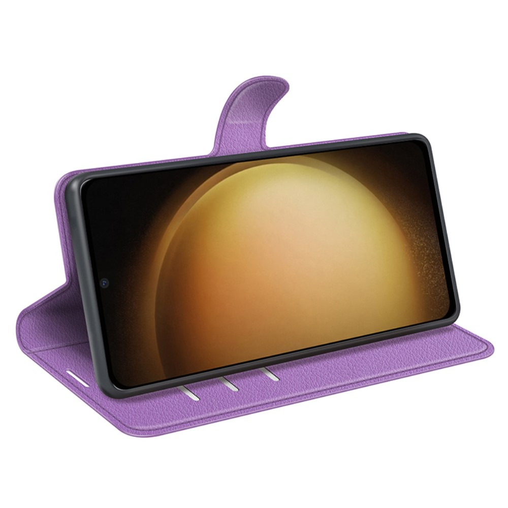  Samsung Galaxy S24 Plus Fodral Litchi Textur Lila
