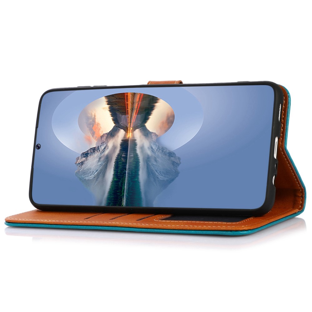 KHAZNEH KHAZNEH Galaxy S24 Fodral Läder Dual-Color Blå