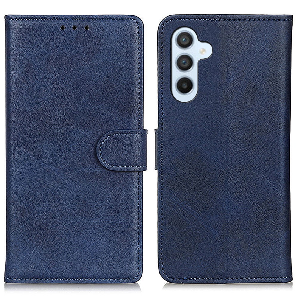  Samsung Galaxy S24 Fodral Solid Läder Blå