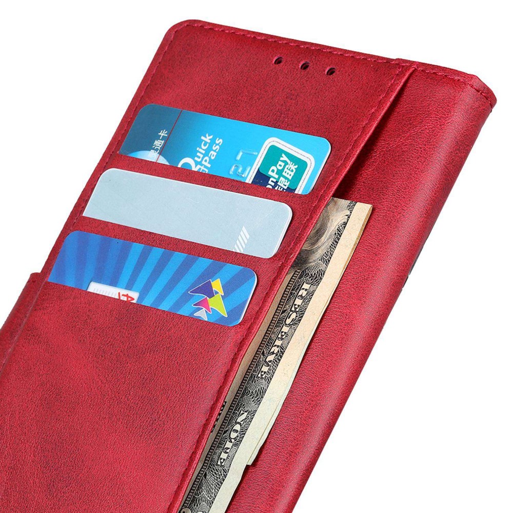  Samsung Galaxy S24 Fodral Solid Läder Röd