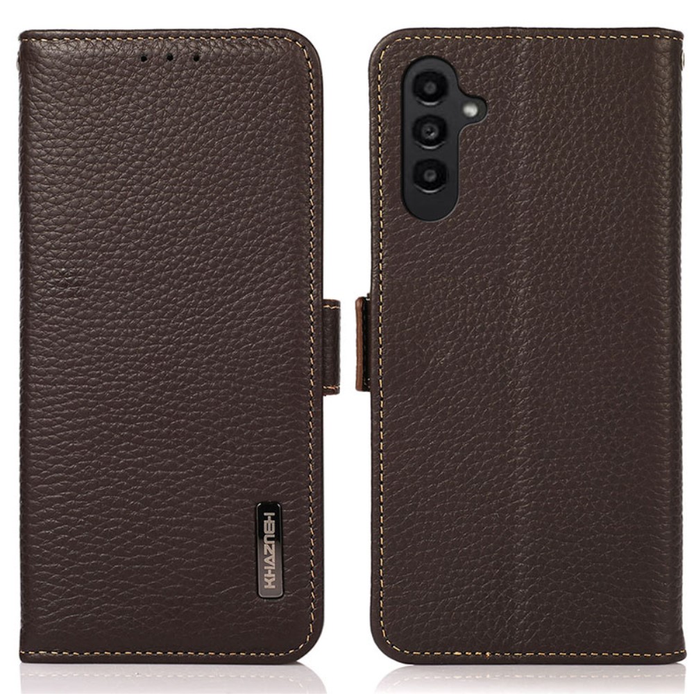 KHAZNEH KHAZNEH Galaxy S24 Fodral Äkta Läder RFID Brun