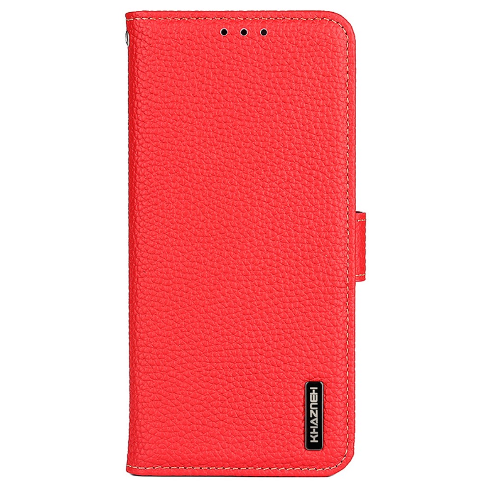 KHAZNEH KHAZNEH Galaxy S24 Fodral Premium Litchi Äkta Läder Röd