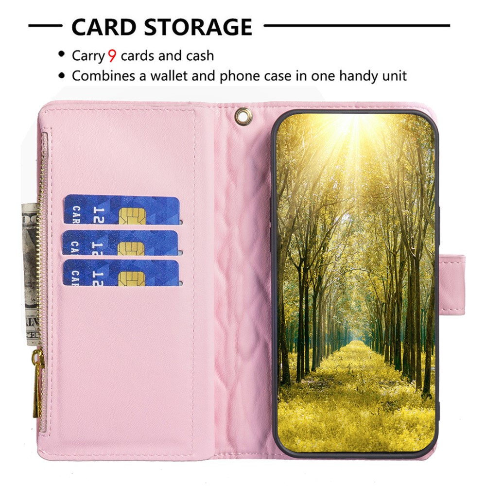 BINFEN BINFEN Galaxy S24 Fodral Diamond Multifunktionell Rosa