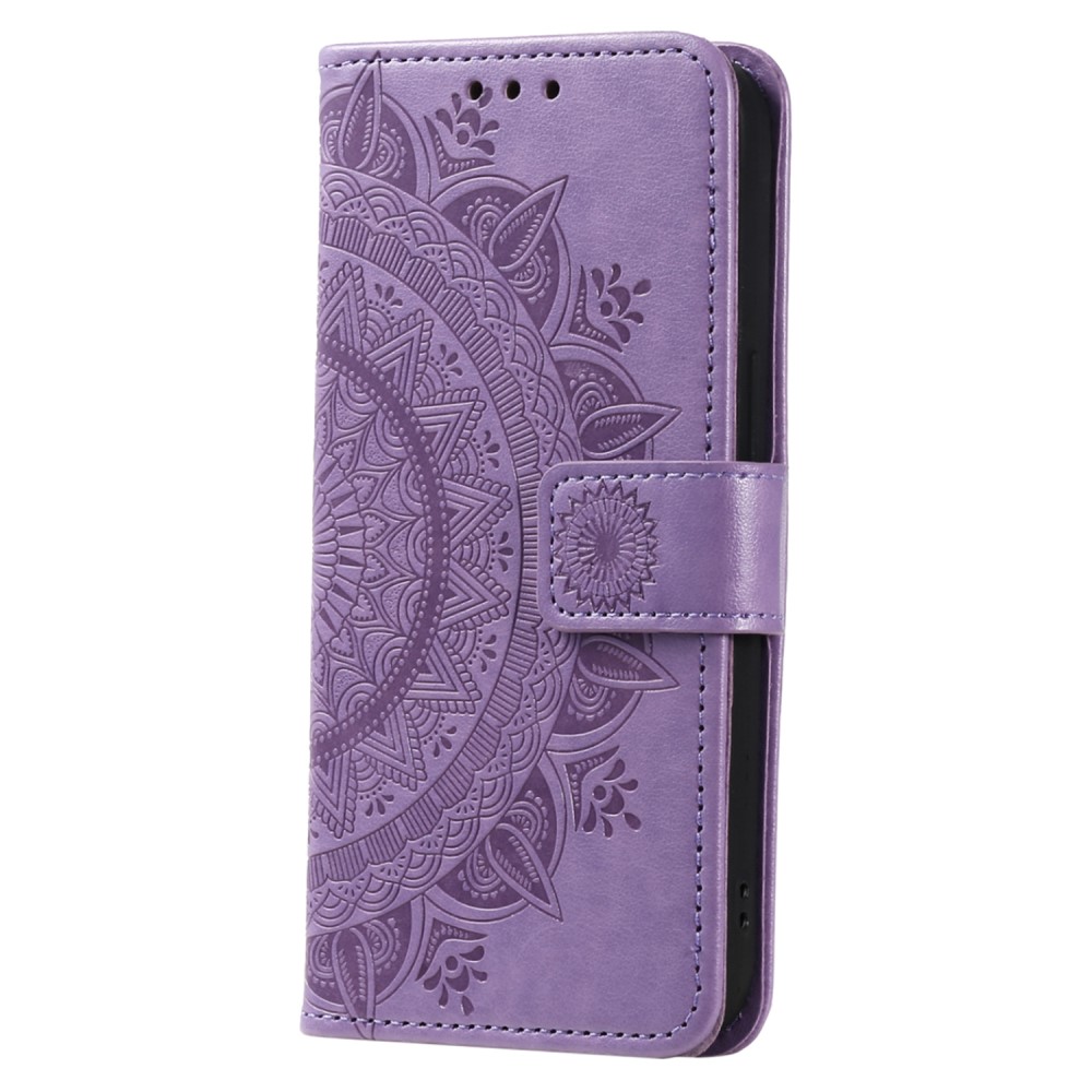  Samsung Galaxy S24 Fodral Mandala Läder Lila