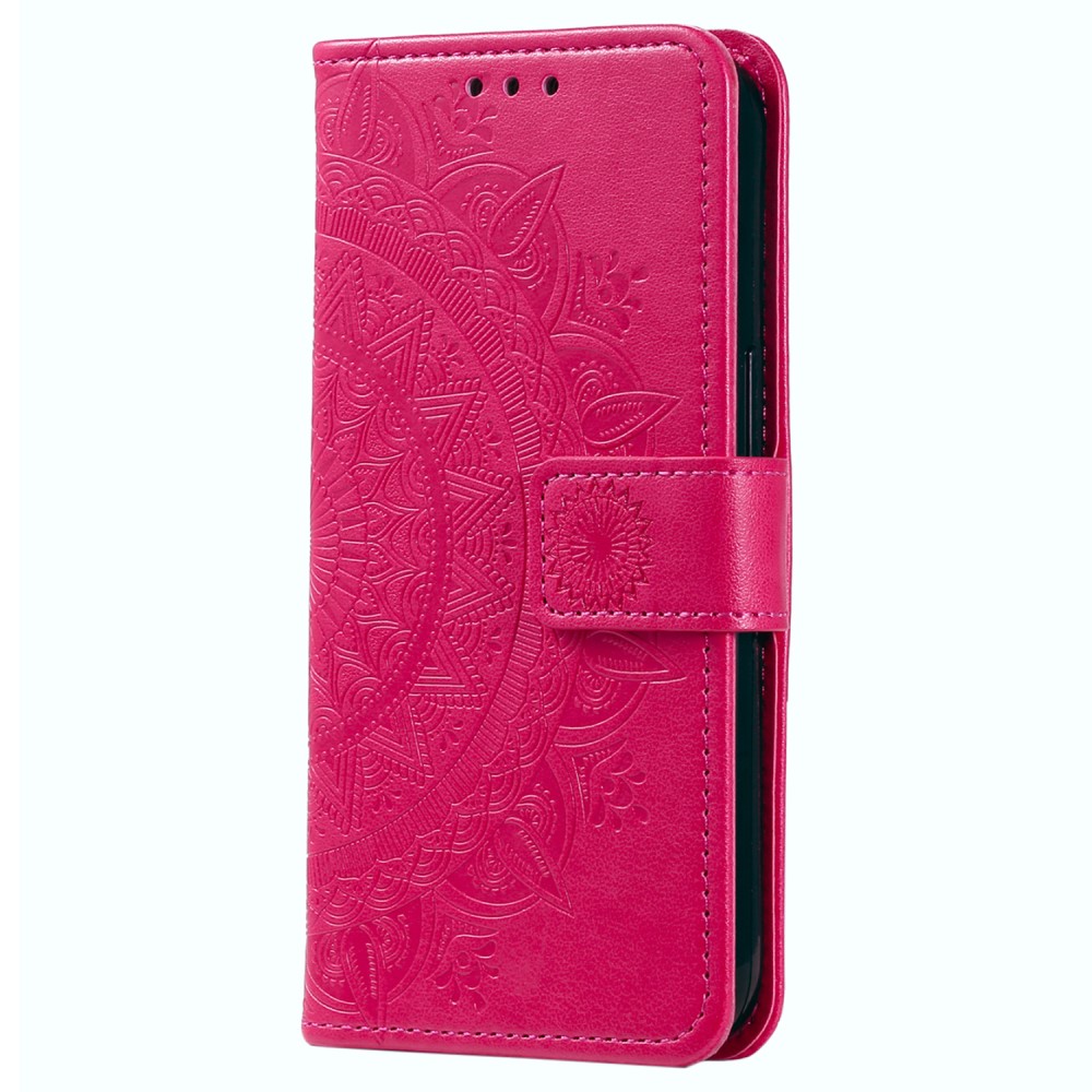  Samsung Galaxy S24 Fodral Mandala Läder Rosa